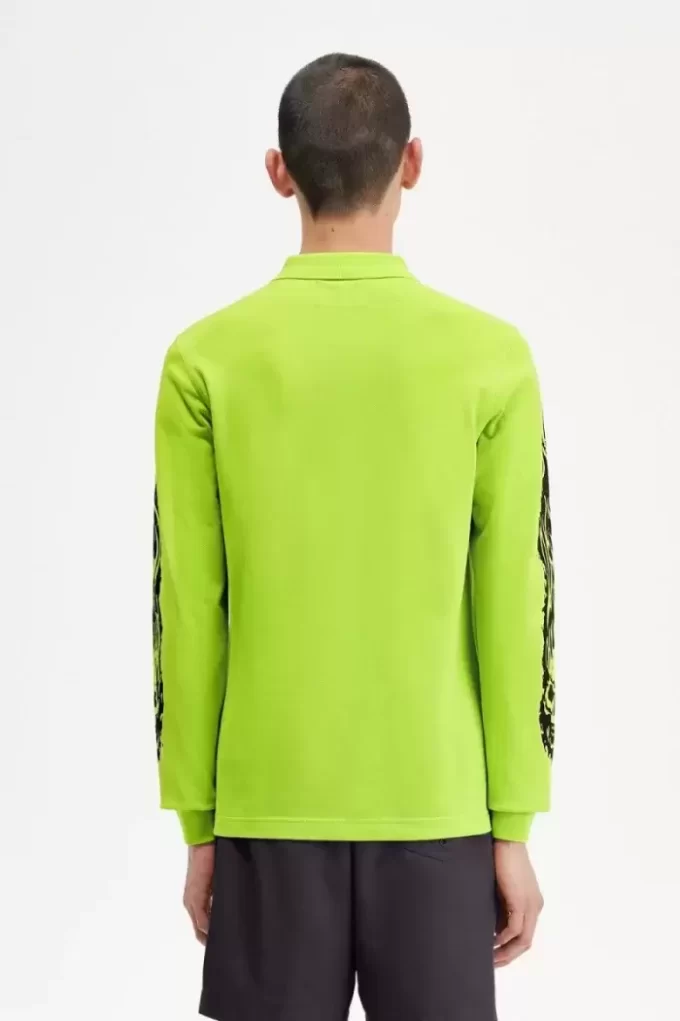 Noongoons Langarm-Poloshirt mit Grafik für Herren