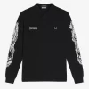 Noongoons Langarm-Poloshirt mit Grafik für Herren
