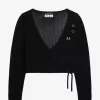 Offen gestrickte Wickel-Strickjacke für Damen