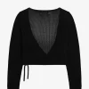 Offen gestrickte Wickel-Strickjacke für Damen