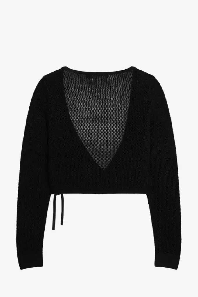 Offen gestrickte Wickel-Strickjacke für Damen