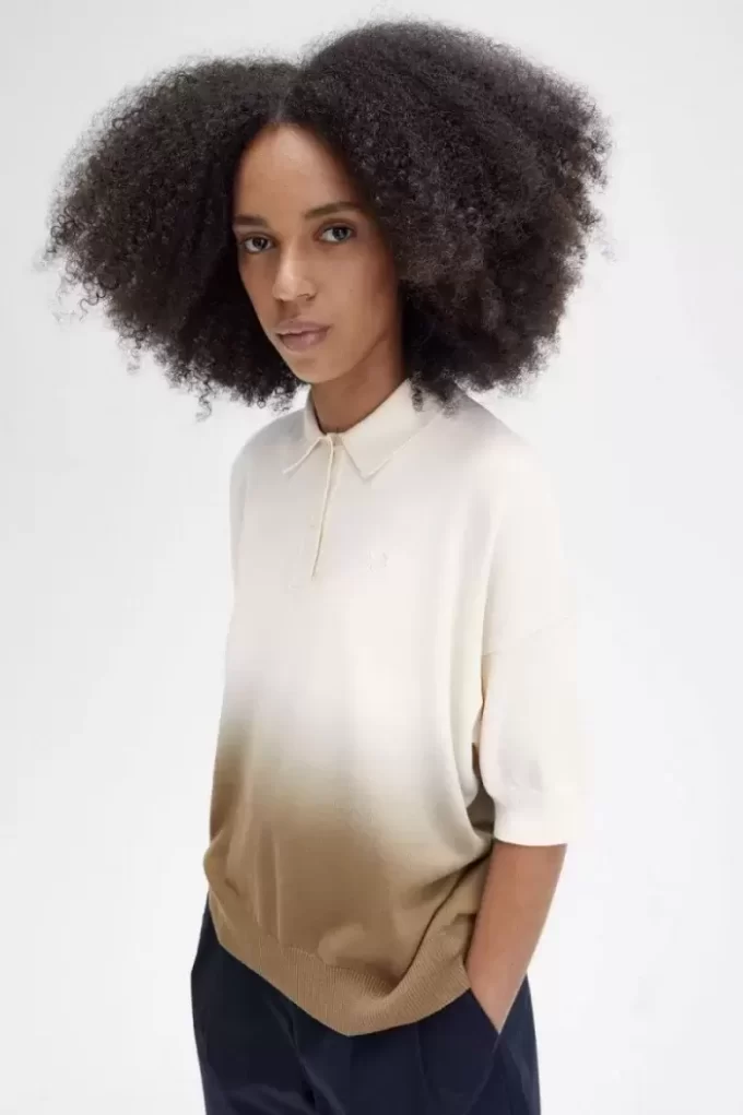 Ombre-Strickhemd für Damen