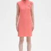 Piqué-Kleid für Damen mit bedrucktem Besatz