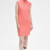 Piqué-Kleid für Damen mit bedrucktem Besatz