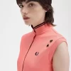 Piqué-Kleid für Damen mit bedrucktem Besatz