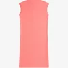 Piqué-Kleid für Damen mit bedrucktem Besatz