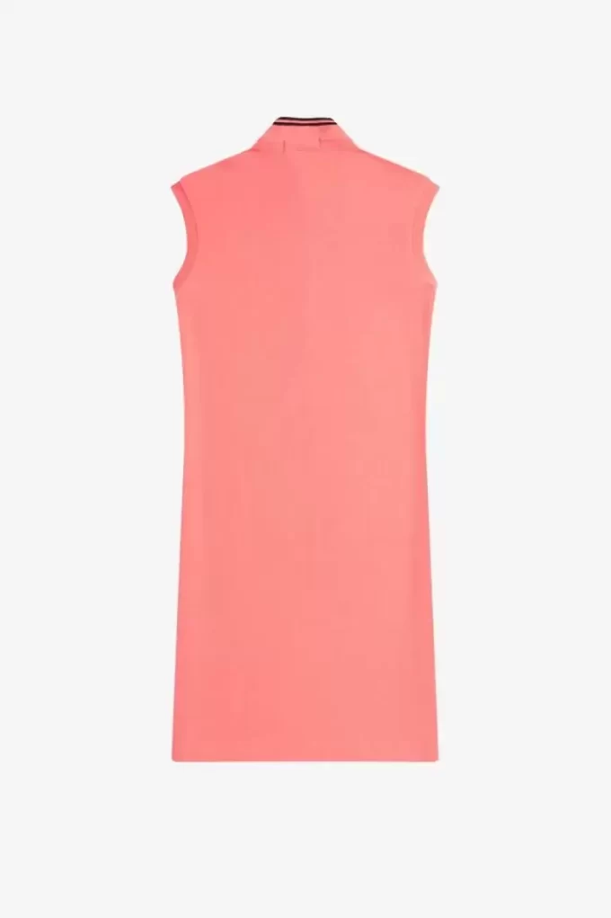 Piqué-Kleid für Damen mit bedrucktem Besatz