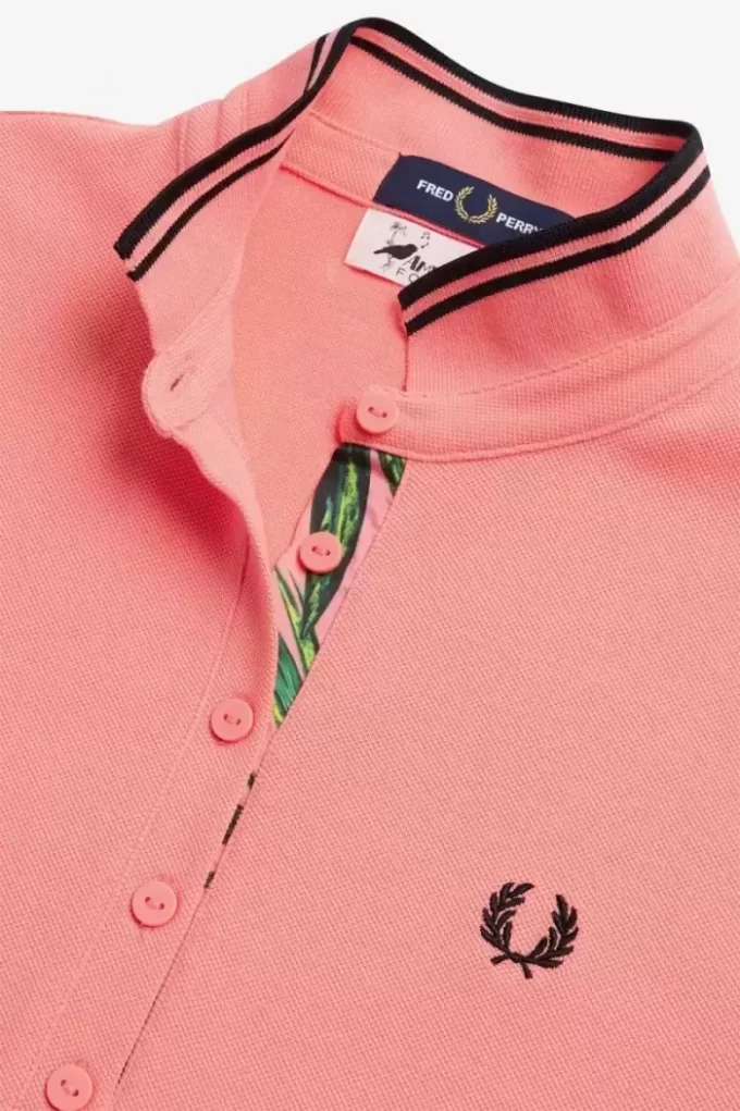 Piqué-Kleid für Damen mit bedrucktem Besatz