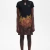 Piqué-Kleid für Damen mit Palmenprint