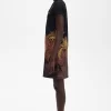 Piqué-Kleid für Damen mit Palmenprint