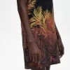 Piqué-Kleid für Damen mit Palmenprint