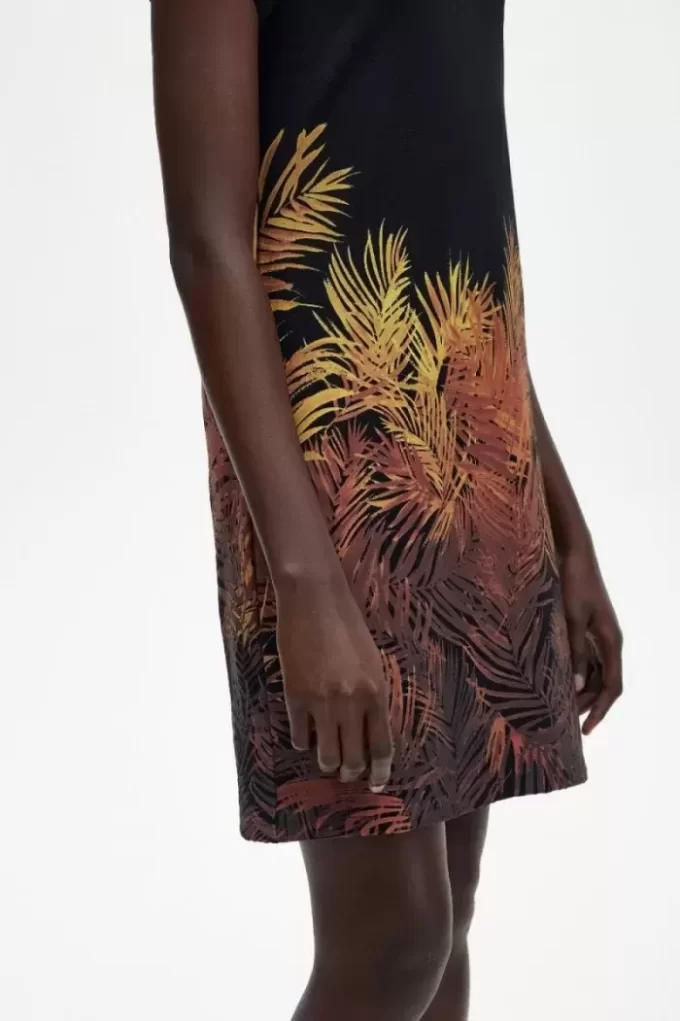 Piqué-Kleid für Damen mit Palmenprint