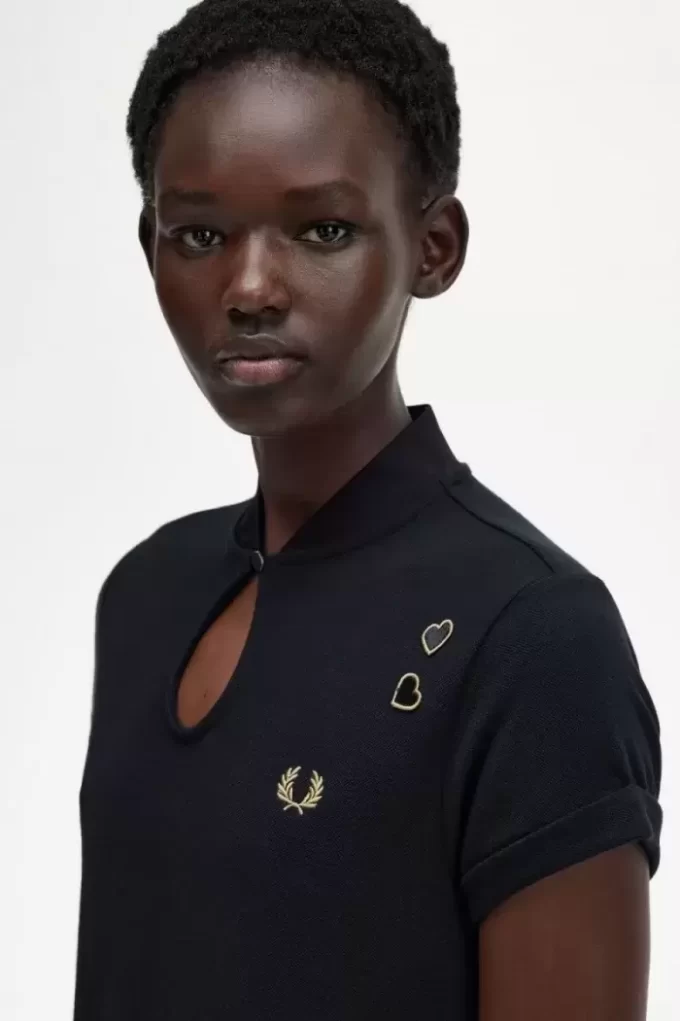 Piqué-Kleid für Damen mit Palmenprint