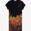 Piqué-Kleid für Damen mit Palmenprint