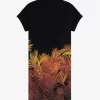 Piqué-Kleid für Damen mit Palmenprint
