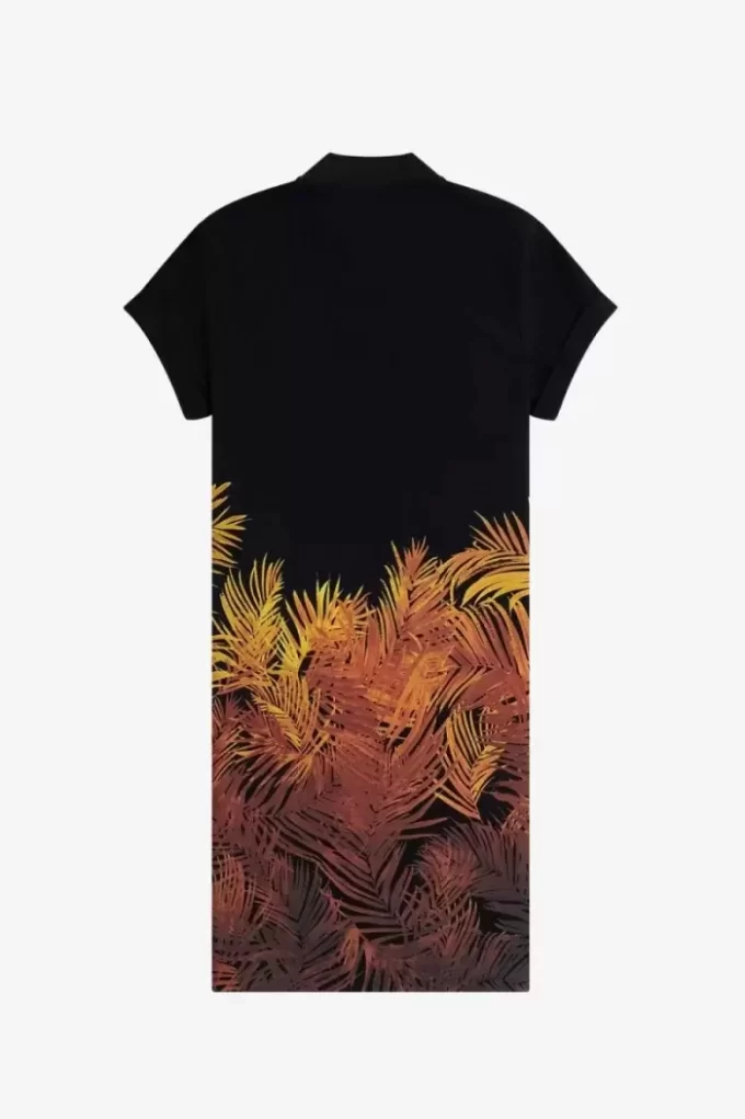 Piqué-Kleid für Damen mit Palmenprint