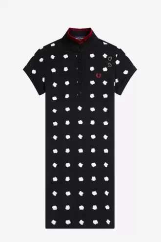 Piqué-Kleid für Damen mit Punktemuster