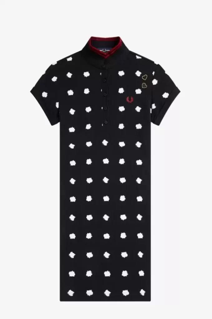 Piqué-Kleid für Damen mit Punktemuster