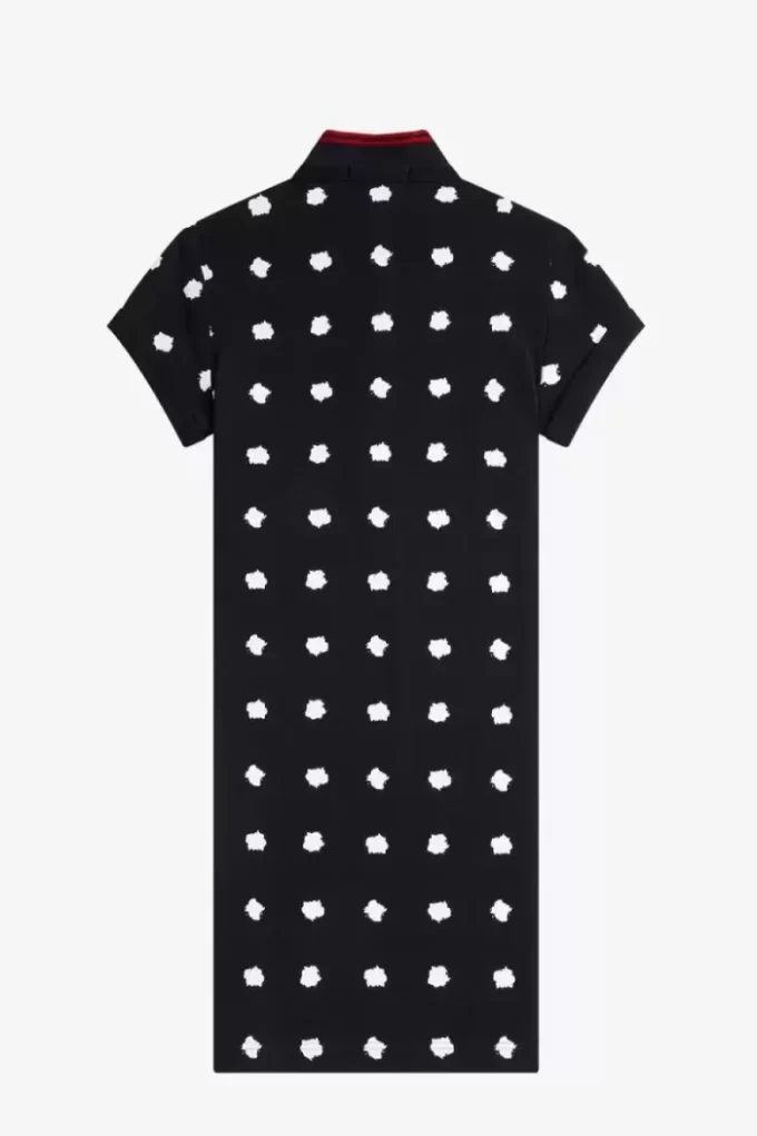Piqué-Kleid für Damen mit Punktemuster