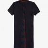 Piqué-Kleid mit Tartan-Einsätzen