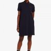 Piqué-Kleid mit Tartan-Einsätzen