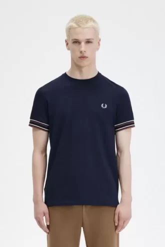 Piqué-T-Shirt mit auffälligen Streifen für Herren