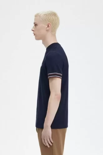 Piqué-T-Shirt mit auffälligen Streifen für Herren