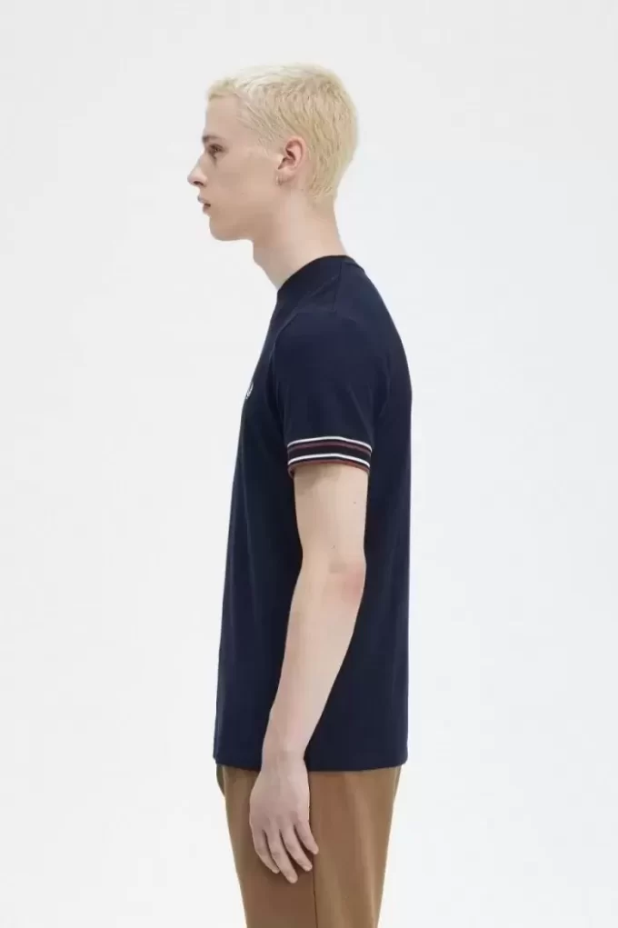 Piqué-T-Shirt mit auffälligen Streifen für Herren