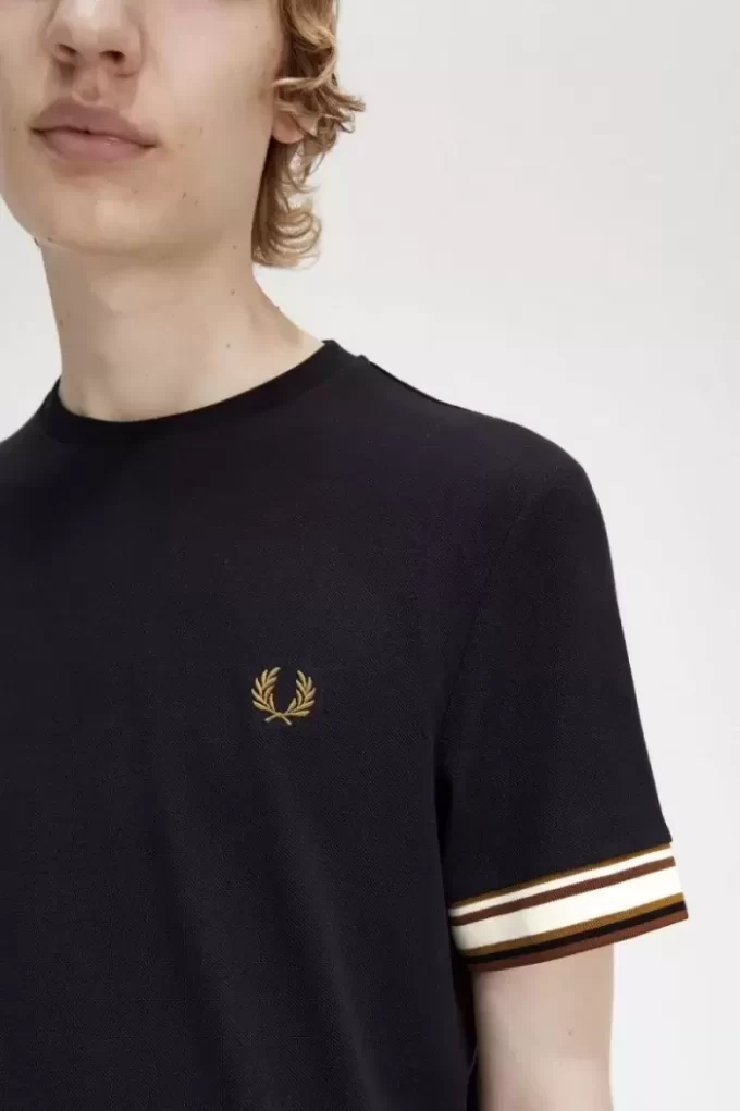 Piqué-T-Shirt mit auffälligen Streifen für Herren