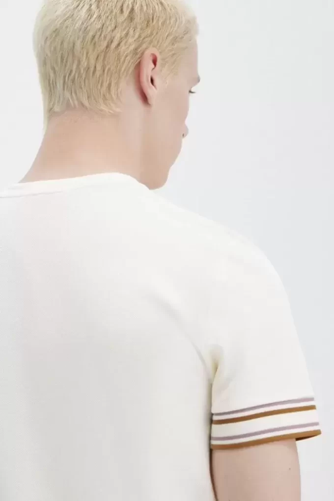 Piqué-T-Shirt mit auffälligen Streifen für Herren