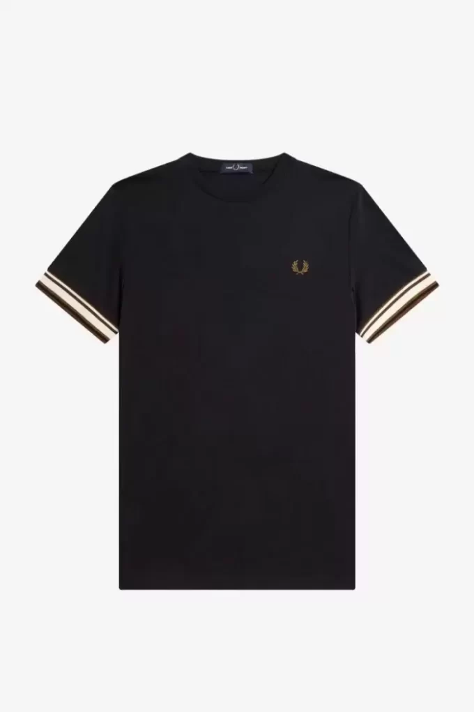 Piqué-T-Shirt mit auffälligen Streifen für Herren