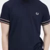 Piqué-T-Shirt mit auffälligen Streifen für Herren