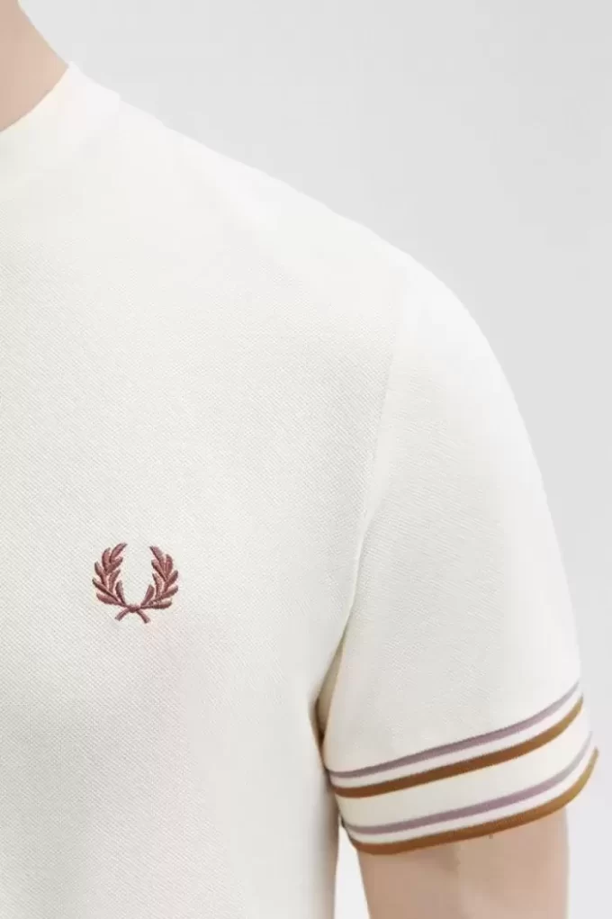 Piqué-T-Shirt mit auffälligen Streifen für Herren
