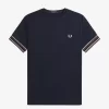 Piqué-T-Shirt mit auffälligen Streifen für Herren