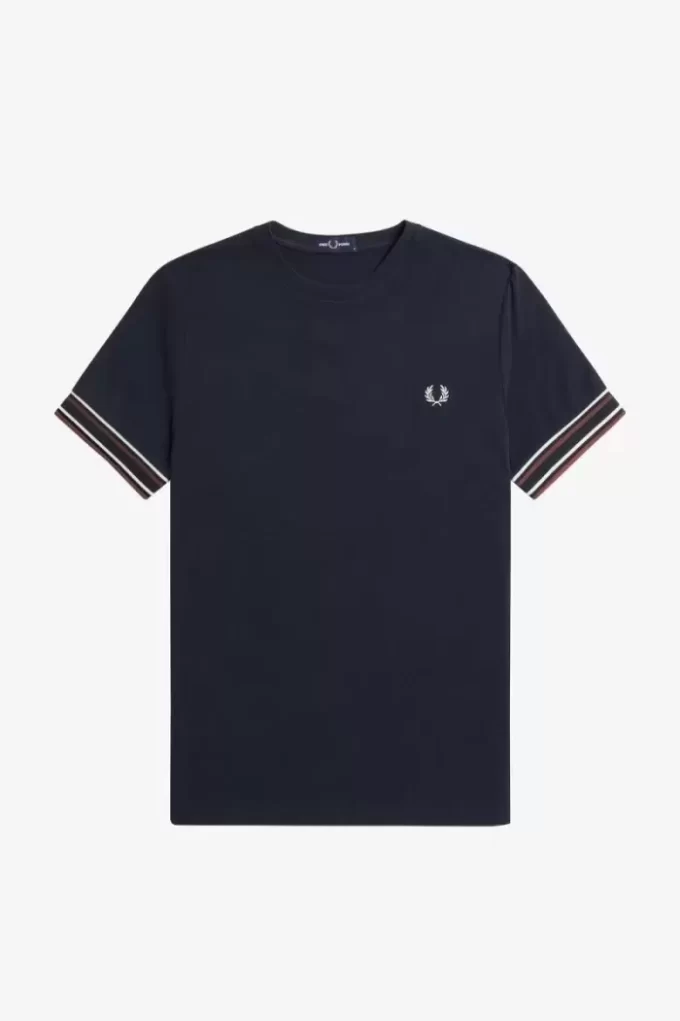 Piqué-T-Shirt mit auffälligen Streifen für Herren