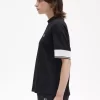 Piqué-T-Shirt mit Bündchen und Spitze für Damen