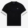 Piqué-T-Shirt mit Bündchen und Spitze für Damen