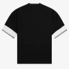 Piqué-T-Shirt mit Bündchen und Spitze für Damen