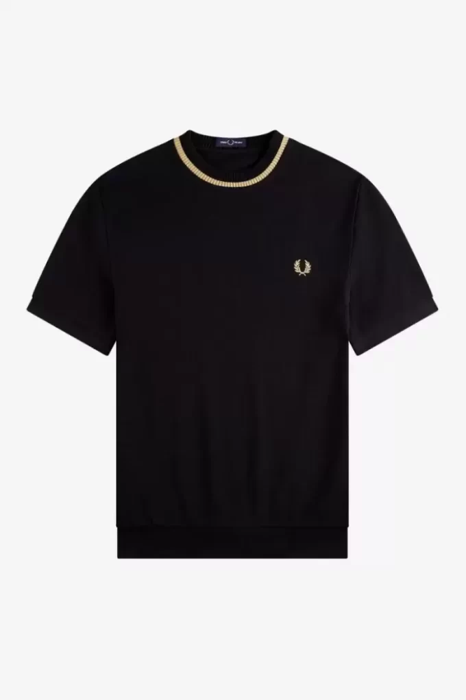 Piqué-T-Shirt mit Rundhalsausschnitt für Herren