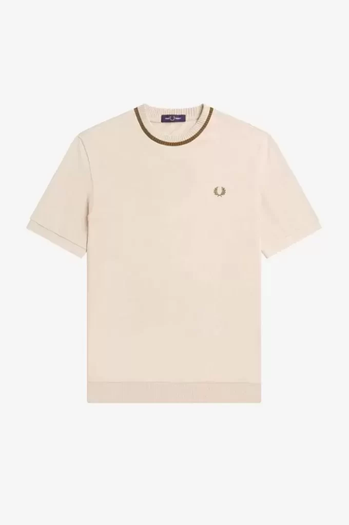 Piqué-T-Shirt mit Rundhalsausschnitt für Herren