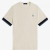 Piqué-T-Shirts mit gestreiften Bündchen