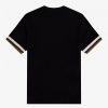 Piqué-T-Shirts mit gestreiften Bündchen