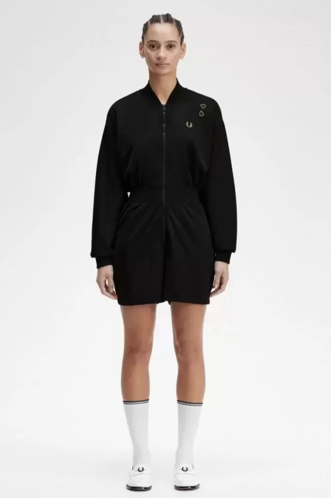 Playsuit-Kleid mit durchgehendem Reißverschluss für Damen