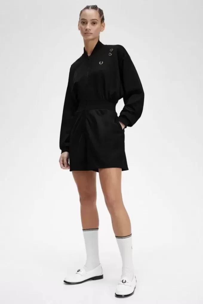 Playsuit-Kleid mit durchgehendem Reißverschluss für Damen