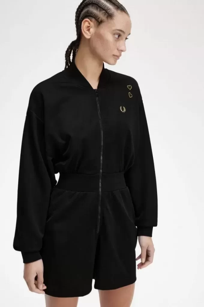 Playsuit-Kleid mit durchgehendem Reißverschluss für Damen