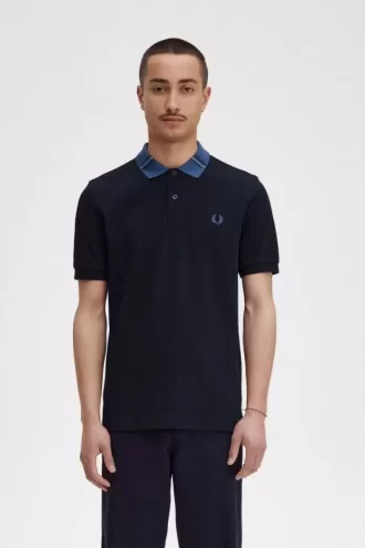Poloshirt mit grafischem Kragen für Herren