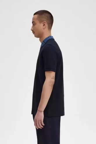 Poloshirt mit grafischem Kragen für Herren