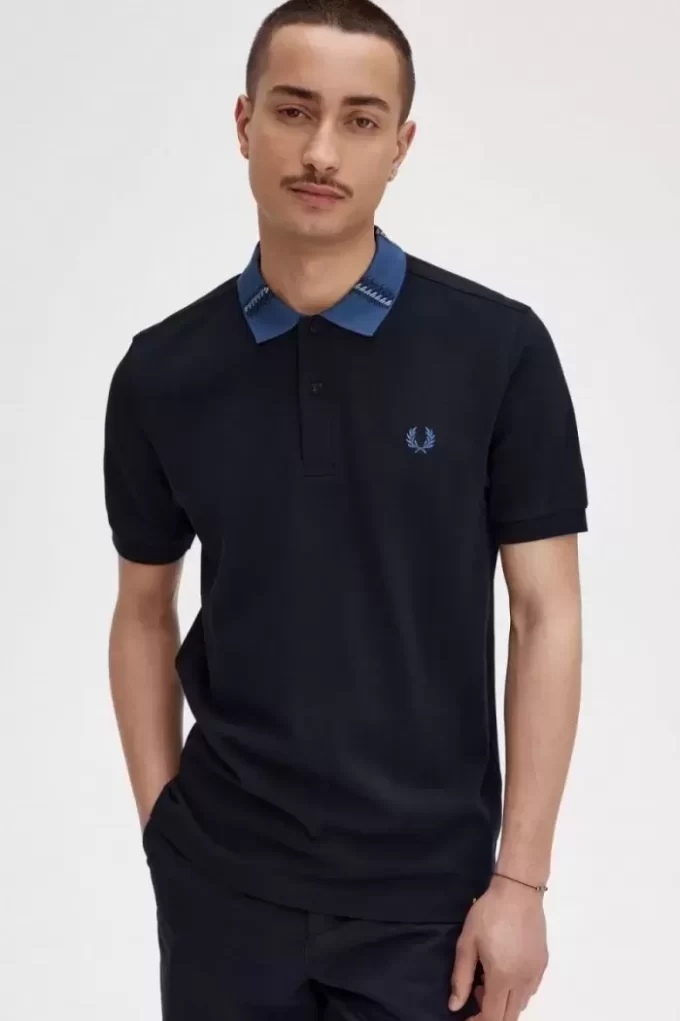 Poloshirt mit grafischem Kragen für Herren