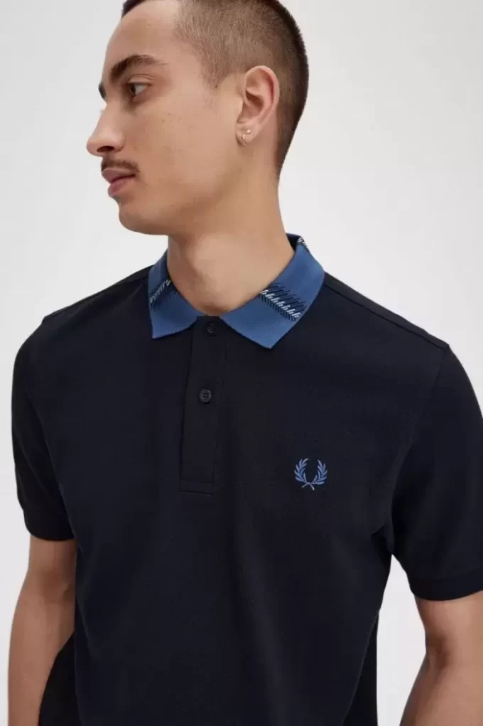 Poloshirt mit grafischem Kragen für Herren
