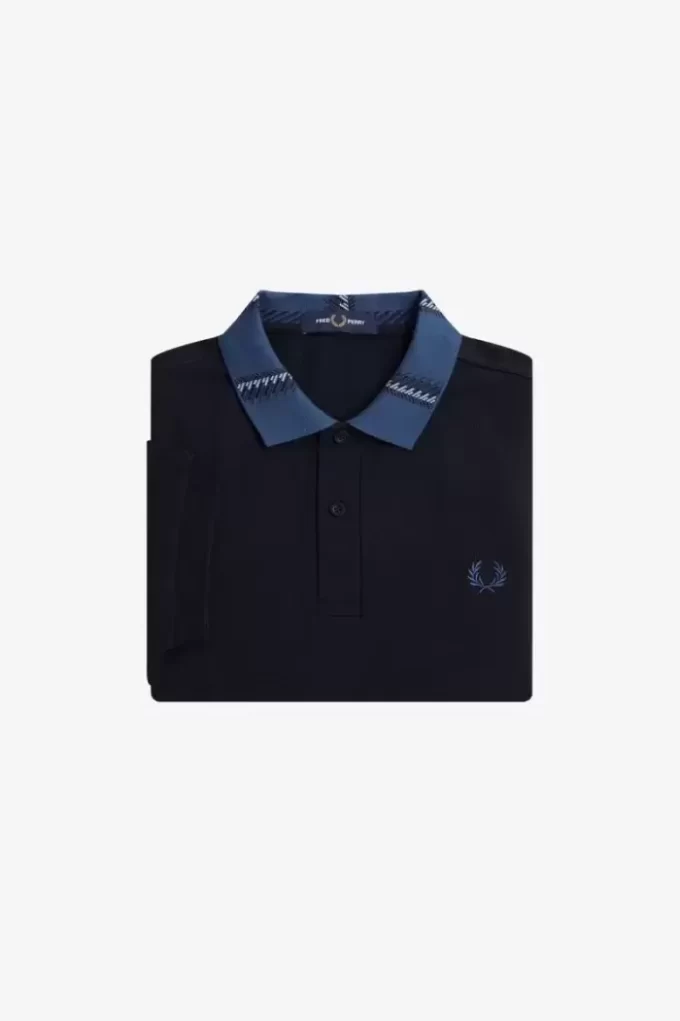 Poloshirt mit grafischem Kragen für Herren